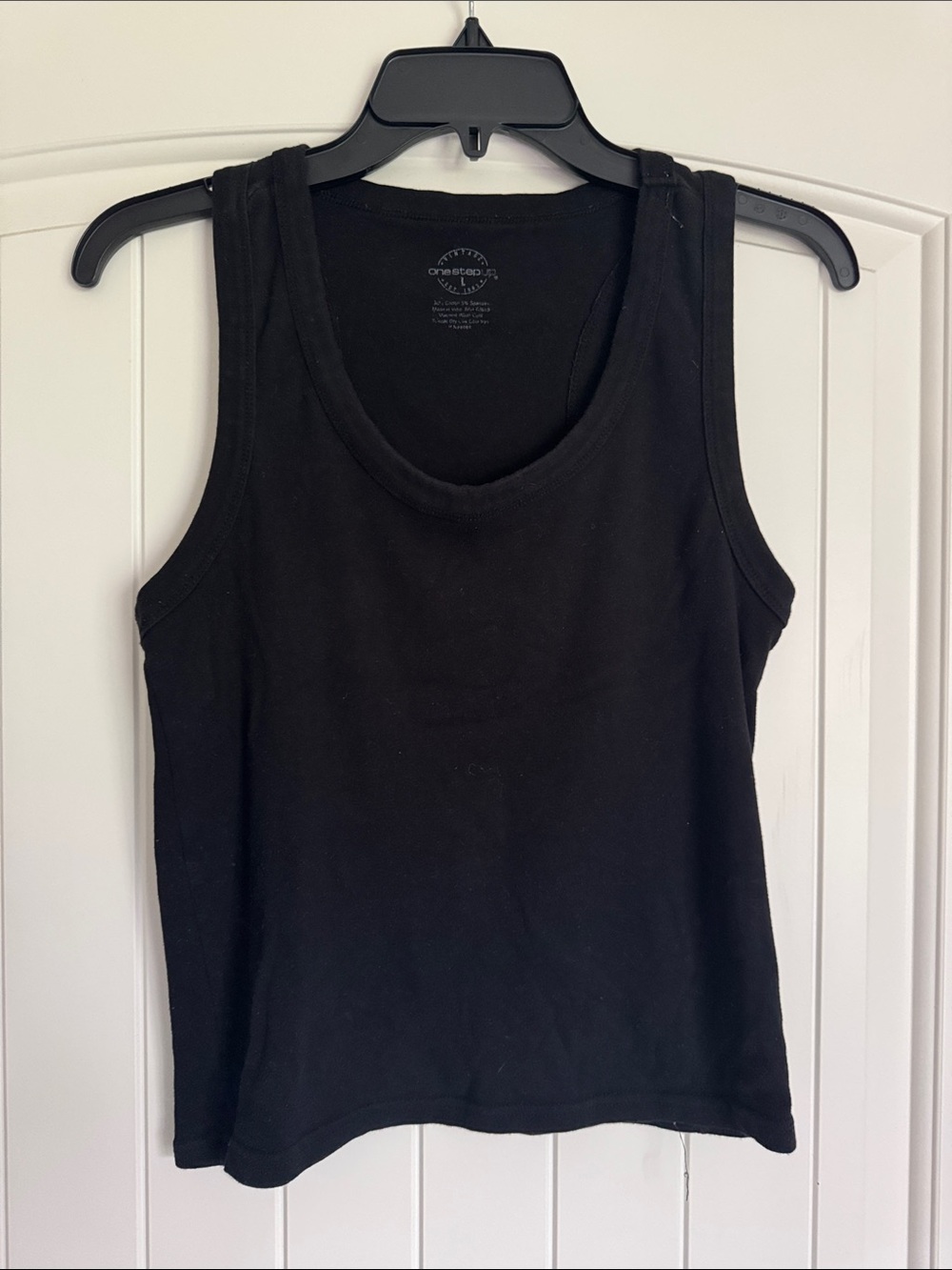 One Step Ahead Black Ribbed Scoop Tank